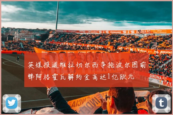 英媒报道维拉切尔西争抢波尔图前锋阿格霍瓦解约金高达1亿欧元